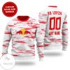 RB Leipzig Individueller Name Nummer Rot Bull hässlich Weihnachten Sweater