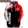 Arsenal FC Individueller Name Schwarz Rot Reißverschluss-Hoodie