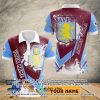 Aston Villa FC Individueller Name Blau Rotwein Polo Hemd V7