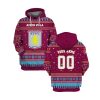Aston Villa FC Individueller Name Nummer Kapuzenpullover V1