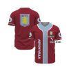 Aston Villa FC Individueller Name Rotwein Blau Baseball Trikot