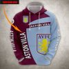 Aston Villa FC Individueller Name Rotwein Blau Kapuzenpullover