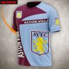 Aston Villa FC Individueller Name Rotwein Blau T-Shirt