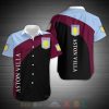 Aston Villa FC Rotwein Blau Schwarz Hawaiihemd