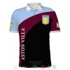 Aston Villa FC Rotwein Blau Schwarz Polo Hemd