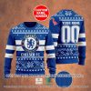 Chelsea FC Individueller Name Nummer Hässliches Weihnachten Pullover