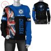 Chelsea FC Individueller Name UK Flagge Schädel Sweatshirt