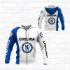 Chelsea FC Weiß Blau Reißverschluss-Hoodie