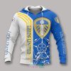 Leeds United Blau With Gelb Streifen Kapuzenpullover