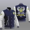 Leeds United One Team One Life One Love Dunkelblau Collegejacke
