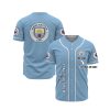 Manchester City Individueller Name Himmel Blau Baseball Trikot