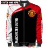 Manchester United Individueller Name Schwarz Rot Bomberjacke V7