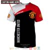Manchester United Individueller Name Schwarz Rot T-Shirt V7