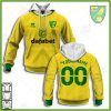 Norwich City FC Individueller Name Nummer Gelb Kapuzenpullover