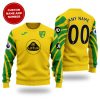 Norwich City FC Individueller Name Nummer Gelb Pullover