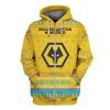 Wolverhampton Wanderers FC Individueller Name Nummer Hässliches Weihnachten Reißverschluss-Hoodie