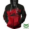 AC Milan Schwarz Rot Hawaiian Reißverschluss-Hoodie