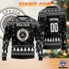 Spezia Calcio Individueller Name Nummer Schwarz Ausführung Hässlich Weihnachtspullover
