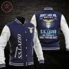 SS Lazio Dunkel Blau Weiß Collegejacke