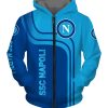SSC Napoli Blau Licht Blau Reißverschluss-Hoodie