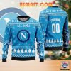 SSC Napoli Individueller Name Nummer Blau Hässlich Weihnachtspullover V2