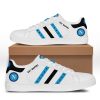 SSC Napoli Weiß Licht Blau Schwarz Streifen Stan Smith Schuhe