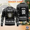 Udinese Calcio Individueller Name Nummer Schwarz Ausführung Hässlich Weihnachtspullover
