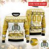 Boavista FC Individueller Name Nummer Weiß Gelb Hässliches Weihnachten Sweater