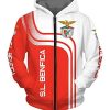 SL Benfica Rot Weiß Reißverschluss-Hoodie