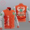 Sporting CP Orange Grau Baseball Jacke