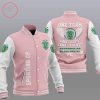 Sporting CP Rosa Weiß Baseball Jacke