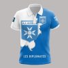 AJ Auxerre Blau Weiß Polo Hemd V2