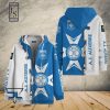 AJ Auxerre Blau Weiß Reißverschluss-Hoodie V1