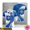 AJ Auxerre Logo Blau Weiß Polo Hemd