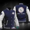 Ajax Amsterdam Blau Weiß Baseball Jacke