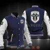 Angers SCO Dunkel Blau Weiß Baseball Jacke