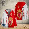 AS Monaco Weiß Rot Reißverschluss-Hoodie