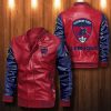 Clermont Foot 63 Rot Dunkel Blau Leder Bomberjacke