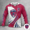 Clermont Foot 63 Rot Weiß Begrenzt Kapuzenpullover