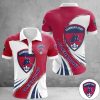 Clermont Foot 63 Rot Weiß Begrenzt Polo Hemd