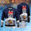 FC Barcelona Individueller Name Stanta Claus Klettern Schornstein Hässliches Weihnachten Sweater