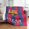 FC Barcelona Qatar Airways Gestreift Fleecedecke