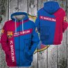 FC Barcelona Traditionelle Farbausgabe Reißverschluss-Hoodie V2