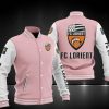 FC Lorient Rosa Weiß Baseball Jacke