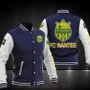 FC Nantes Dunkel Blau Weiß Baseball Jacke