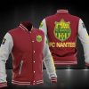 FC Nantes Kastanienbraun Weiß Baseball Jacke