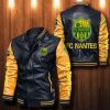 FC Nantes Schwarz Gelb Leder Bomberjacke