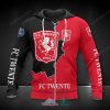 FC Twente Rot Schwarz Reißverschluss-Hoodie