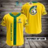 Fortuna Sittard Individueller Name Gelb Grün Baseball Trikot