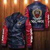 OGC Nice Dunkel Blau Rot Leder Bomberjacke